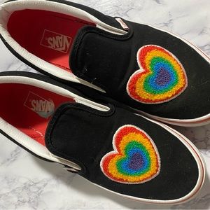 Slip on custom “pride” vans
